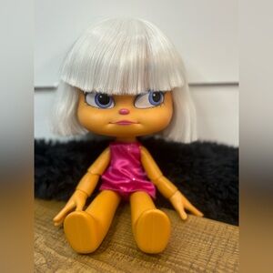 Disney Animated Talking Fashion Doll with White Hair and Pink Dress Battery Toy